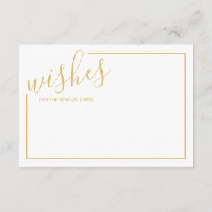 Modern Gold Script Wedding Advice and Wishes Card