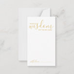 Modern Gold Script Wedding Advice and Wishes Card<br><div class="desc">Add a personal touch to your wedding with a modern script wedding advice and wishes card. This advice card features title 'words of wisdom' with details in gold script and sans serif font style on white background. Perfect for wedding, baby shower, birthday party, bridal shower, bachelorette party and any special...</div>