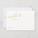 Modern Gold Script Wedding Advice and Wishes Card<br><div class="desc">Add a personal touch to your wedding with a modern script wedding advice and wishes card. This advice card features title in gold modern calligraphy font style and details in gold modern sans serif font style on white background. Perfect for wedding, baby shower, birthday party, bridal shower, bachelorette party and...</div>