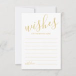Modern Gold Script Wedding Advice and Wishes Card<br><div class="desc">Add a personal touch to your wedding with a modern script wedding advice and wishes card. This advice card features title in gold modern calligraphy font style and details in gold modern sans serif font style on white background. Perfect for wedding, baby shower, birthday party, bridal shower, bachelorette party and...</div>
