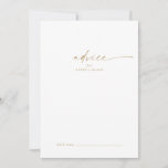 Modern Gold Script Wedding Advice Card<br><div class="desc">This modern gold script wedding advice card is perfect for a minimalist wedding and can be used for any event. The simple yellow gold color design features unique industrial lettering typography with modern boho style. Customizable in any color. Keep the design minimal and elegant, as is, or personalize it by...</div>