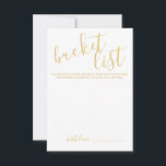 Modern Gold Script Wedding Bucket List Advice Card<br><div class="desc">Add a personal touch to your wedding with a modern script wedding bucket list card. This card features title in gold modern calligraphy font style and details in gold modern sans serif font style on white background. Please Note: The foil details are simulated in the artwork. No actual foil will...</div>