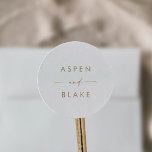Modern Gold Script Wedding Envelope Seals<br><div class="desc">These modern gold script wedding envelope seals are perfect for a minimalist wedding. The simple yellow gold color design features unique industrial lettering typography with modern boho style. Customizable in any color. Keep the design minimal and elegant, as is, or personalize it by adding your own graphics and artwork. Personalize...</div>