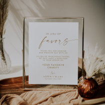 Modern Gold Script Wedding In Lieu Of Favors Poster