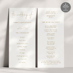 Modern Gold Script Wedding Program<br><div class="desc">Modern Gold Script Wedding Program. Available digitally and printed. A modern typographical design for your wedding programs. The main header is in a stylish set script and the rest of the text you can easily personalize. You can change the text and background colors if you wish to match your wedding...</div>