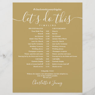 Modern Gold Script Wedding Schedule Timeline