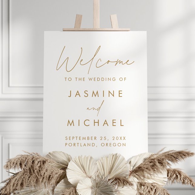Modern Gold Script Wedding Welcome Sign (Creator Uploaded)