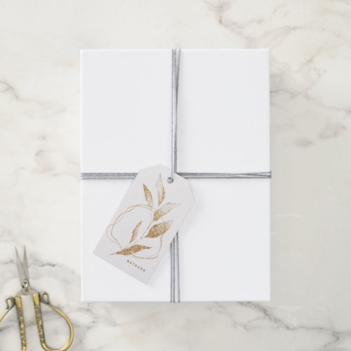 Modern Gold Shape Botanical Leaf Bridesmaid  Gift  Gift Tags