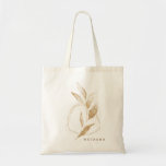 Modern Gold Shape Botanical Leaf Bridesmaid Tote Bag<br><div class="desc">Design features a modern botanical gold leaf against a round geometric shape.  Easily customize your name of choice.  Ideal bridal party gift idea,  or for other momentous events.</div>