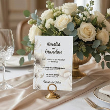 Modern Gold Sketch Flowers | White Wedding