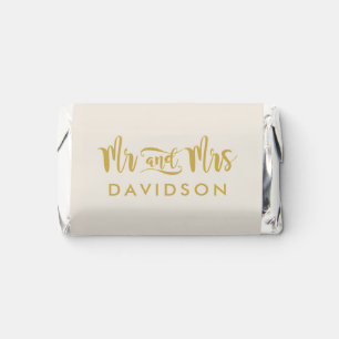 Modern Gold Soft White Monogram Mr and Mrs Hershey's Miniatures