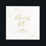 Modern Gold Sparkle & Cheers 60th Birthday Party Napkins<br><div class="desc">This custom paper napkin will add stylish detail to your special day. This design features sparkle graphics and typography " Cheers to 60 years" in gold foil texture. Perfect for a modern gold theme 60th birthday party. Matching invitations and stationeries are available in my shop BaraBomDesign.</div>