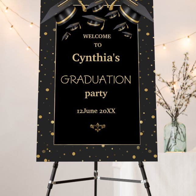 Modern Gold Sparkles Grad  Foam Board (In Situ (Stand))
