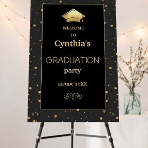 Modern Gold Sparkles Graduation Party Foam Board