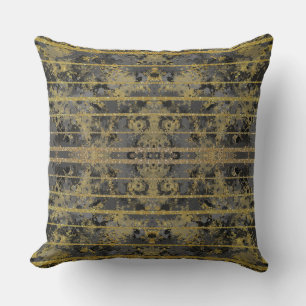 Modern Gold Sparkles Stripes Throw Pillow