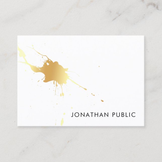 Modern Gold Splash Professional Elegant Template Business Card (Front)