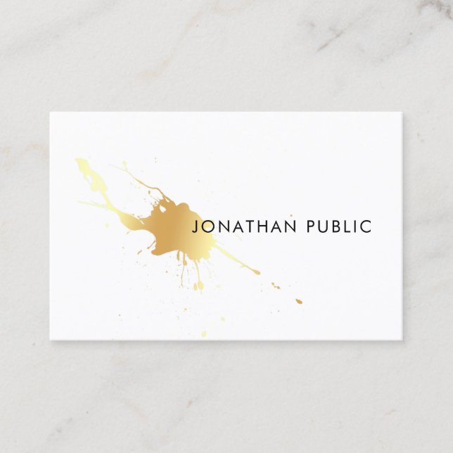 Modern Gold Splash Professional Elegant Template Business Card (Front)