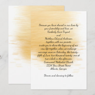 Modern Gold Splash Wedding Invitation