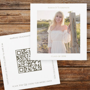 Modern Gold Square Graduation Photo  Invitation