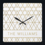 Modern Gold Square Wall Clock<br><div class="desc">Just begin | Modern Gold Square Wall Clock. This stylish clock is the perfect one-of-a-kind gift for friends and family. You can personalize it by adding a motivating word or add a name.</div>