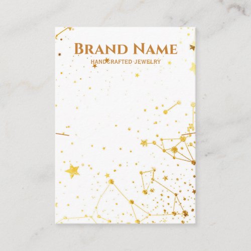 Modern Gold Star Line Art Necklace Display Business Card