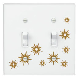 Modern Gold Starburst Pattern Light Switch Cover