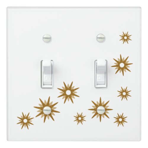 Modern Gold Starburst Pattern Light Switch Cover