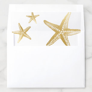 Modern Gold Starfish Envelope Liner