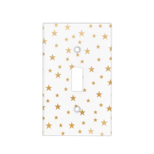 Modern Gold Stars - U can change color Light Switch Cover