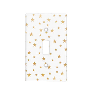 Modern Gold Stars - U can change color Light Switch Cover