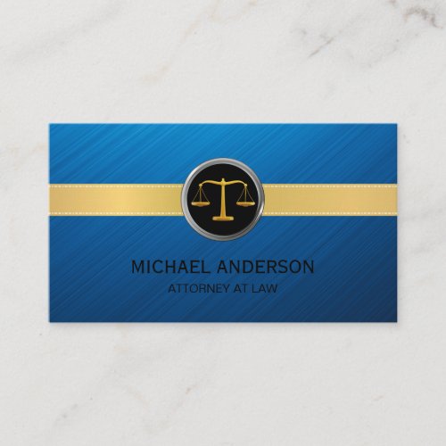 Modern Gold Stripe Navy Blue Lawyer Attorney  Business Card