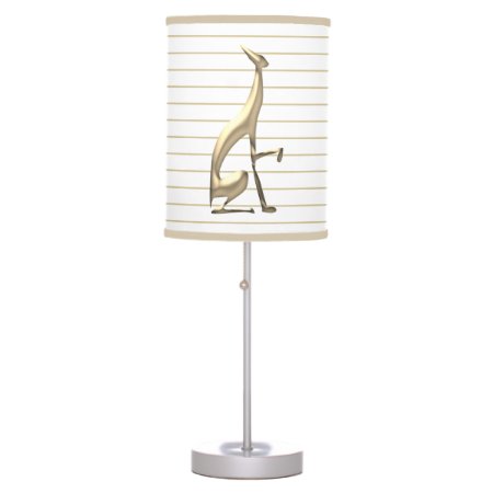 Modern Gold Stripe Pattern Greyhound Dog Table Lamp