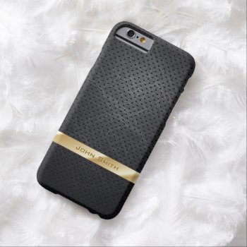 Modern Gold Striped Dark Leather Iphone 6 Case by caseplus at Zazzle