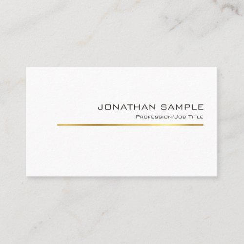 Modern Gold Striped Design Professional Chic Plain Business Card