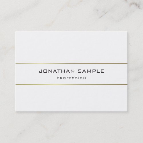 Modern Gold Striped Monogram Design Trendy Plain Business Card