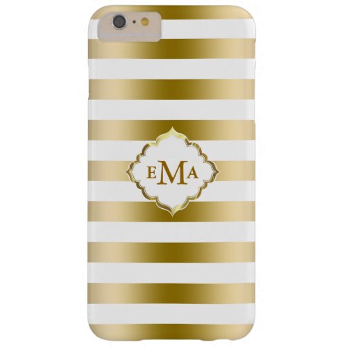 Modern Gold Stripes Geometric Pattern Barely There iPhone 6 Plus Case