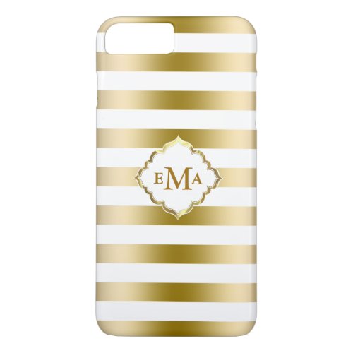 Modern Gold Stripes Geometric Pattern iPhone 8 Plus7 Plus Case