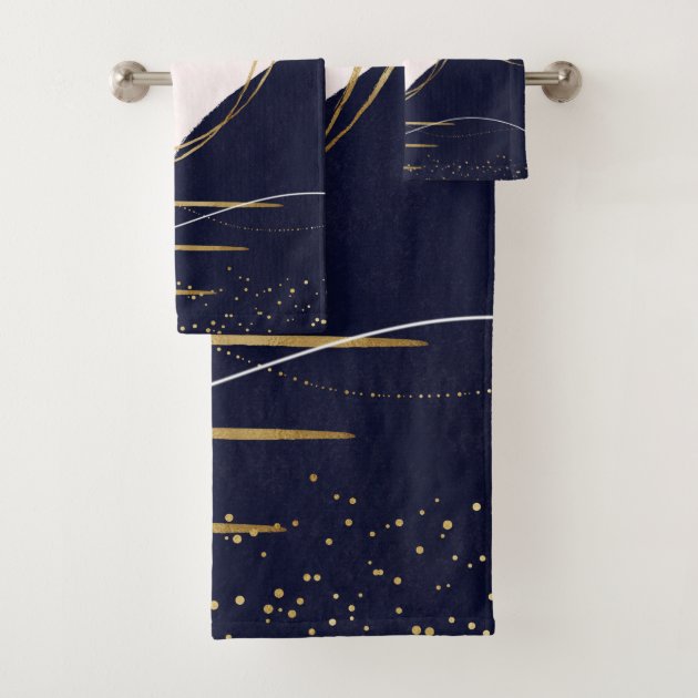 Navy and gold bath towels hot sale