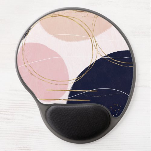 Modern Gold Strokes  Circles Minimal Pink Design Gel Mouse Pad