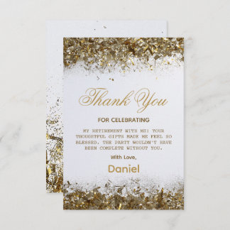 Modern Gold Surprise Retirement Party 2025 Thank You Card