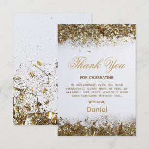 Modern Gold Surprise Retirement Party 2026 Thank You Card