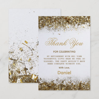 Modern Gold Surprise Retirement Party 2026 Thank You Card