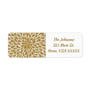 Modern Gold Teardrop Pattern Label