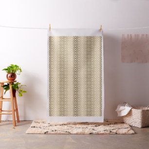 Modern Gold Teardrop Pattern White Background Fabric