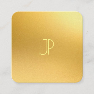 Modern Gold Template Elegant Monogram Luxurious Square Business Card