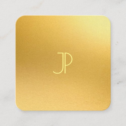 Modern Gold Template Elegant Monogram Luxurious Square Business Card