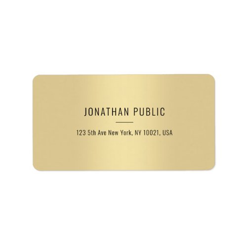 Modern Gold Template Elegant Simple Address Label