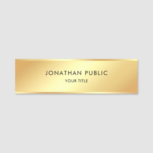 Modern Gold Template Professional Elegant Trendy Name Tag
