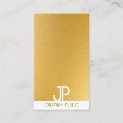 Modern Gold Template Trendy Monogram Elegant Business Card