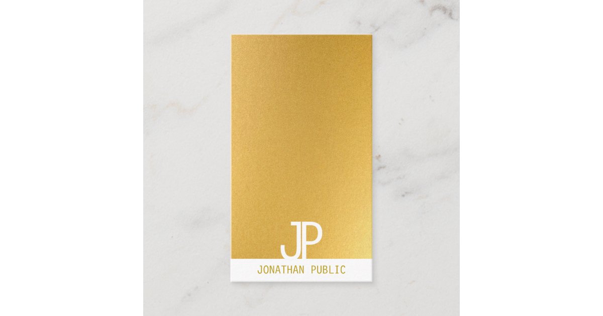 Modern Gold Template Trendy Monogram Elegant Business Card | Zazzle